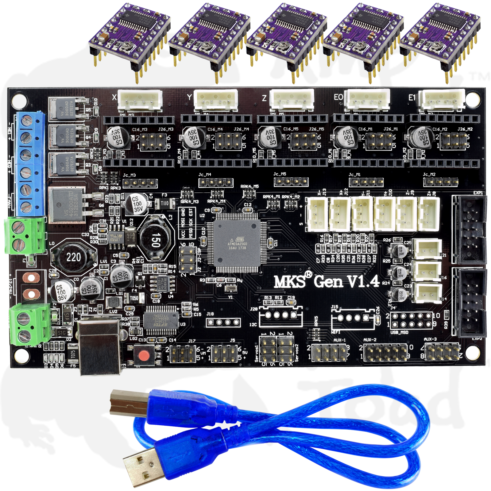 Genuine MKS Gen v1.4 3D Printer Controller Board with Drivers | eBay